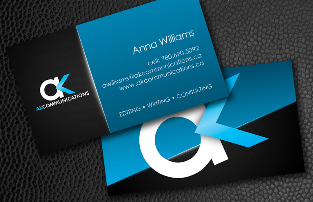AK Communications Business Cards